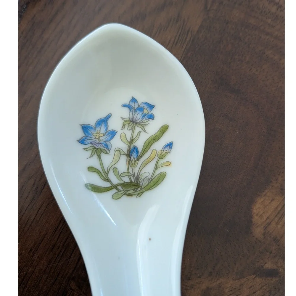 Vintage Takahashi San Francisco Porcelain Floral Soup Spoons Set of 3 Japan